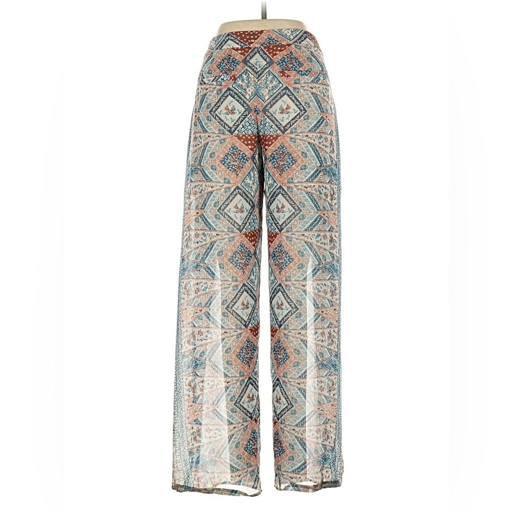Anthropologie Elevenses Seaflower Patterned Flowy Wide Leg Low Rise Pant - Picture 2 of 16
